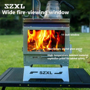 Wood Burning Stove – Outdoor Winter Heating Stove with Fire Viewing Glass SZXL2934 by ECOTREK