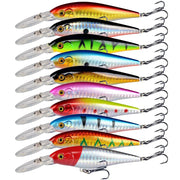 10 Pack Fishing Lures Hard Baits, 3D Eyes Minnow Fishing Lures 11cm 10.5g by dealonline.co.nz