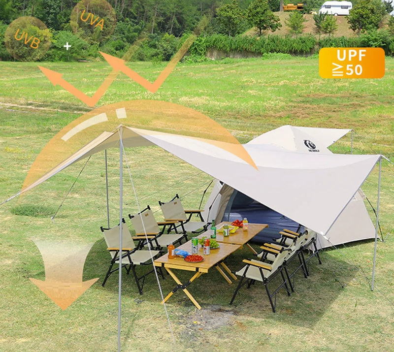 Pop-up Hexagonal Double-Layer Waterproof Tent + Winged CanopyDYLF2063 by ECOTREK