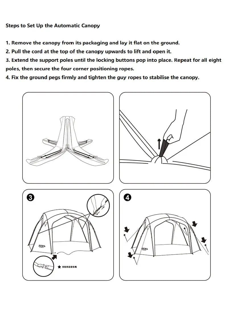 Quick Setup Automatic Dome Canopy with UV Protection (PU3000+) SZXL9781 by ECOTREK