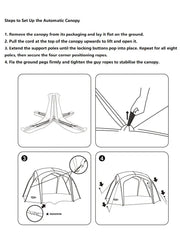 Automatic Dome Canopy & Tent – Includes 4 Side Walls and 1 Groundsheet SZXL9781 by ECOTREK