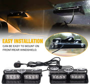 12V 2 in 1 Emergency Dash Strobe Lights Interior Windshield Amber White Warning by salelink.co.nz