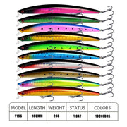 10pcs/p Large Fishing Lures 18cm Hard Bait Lures with Treble Hook Lifelike by dealonline.co.nz