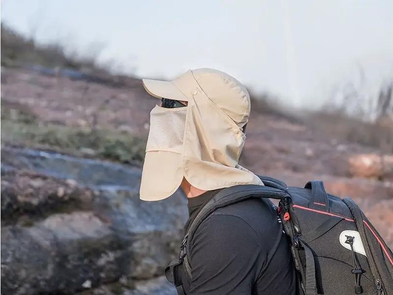 Khaki - Sun Hat Wide Brim Bucket Hats Outdoor Fishing Hiking Cap UV Protection by dealonline.co.nz