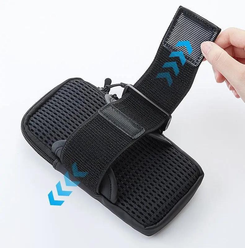 Waterproof Running Armband Phone Holder – 2 Pocket Sports Wrist Wallet for Gym & Outdoor Exercise (Fits up to 6.8” phone) RMX1603 by ECOTREK