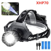 Headlamps XHP70 Super Bright Waterproof 3 x 18650 Batteris Adjustable Focus by dealonline.co.nz