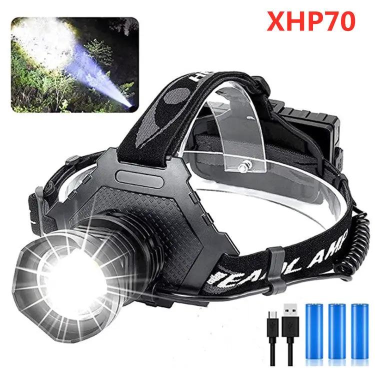 Headlamps XHP70 Super Bright Waterproof 3 x 18650 Batteris Adjustable Focus by dealonline.co.nz