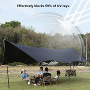 Camping Black-Glue Coating Canopy – Portable Beach & Outdoor Sun Shelter LCF10113 by ECOTREK