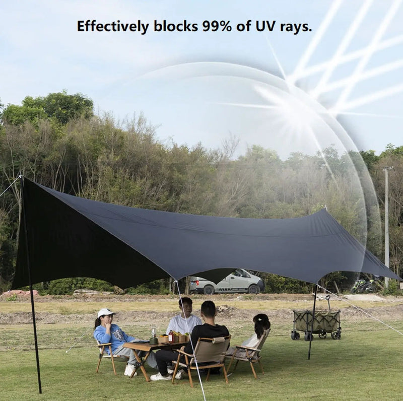 Camping Black-Glue Coating Canopy – Portable Beach & Outdoor Sun Shelter LCF10113 by ECOTREK