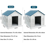 Weatherproof Pet Dog House Plastic Dog Kennel for Indoor Outdoor Animal Shelter by dealonline.co.nz