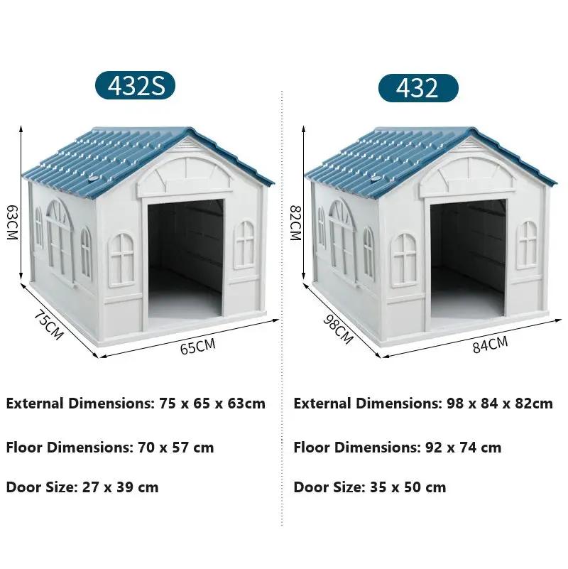 Weatherproof Pet Dog House Plastic Dog Kennel for Indoor Outdoor Animal Shelter by dealonline.co.nz