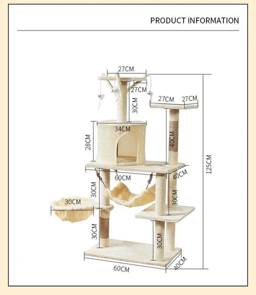 Cat Tree Scratching Post with Mouse 125CM by dealonline.co.nz