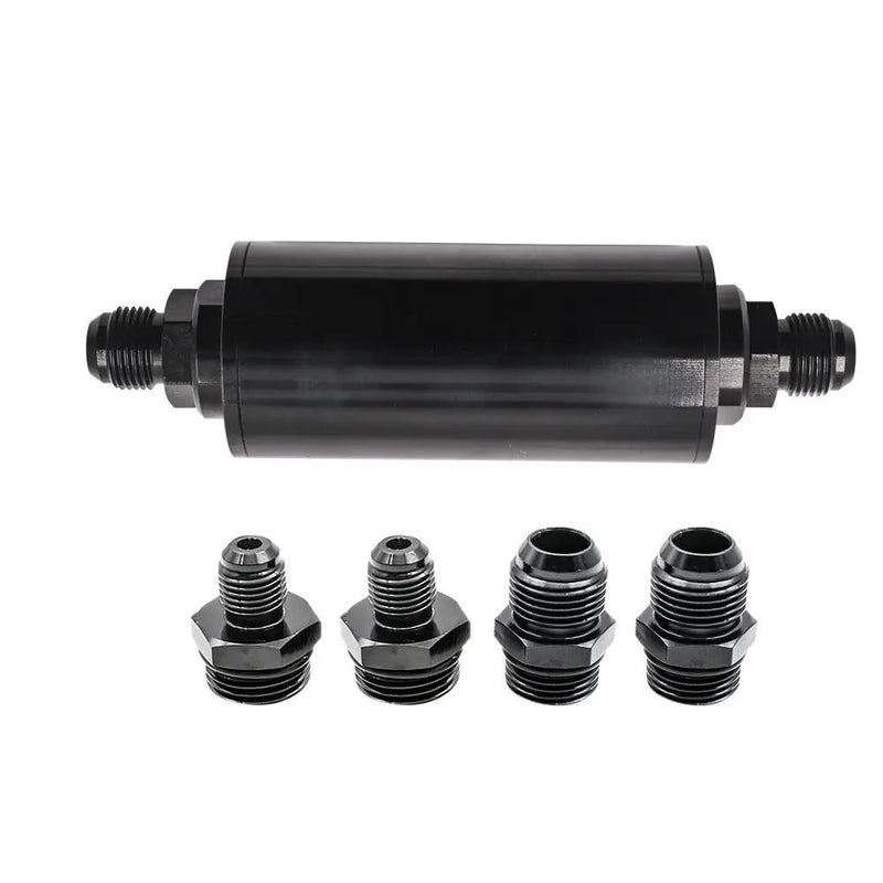Car 50mm Inline Gas Fuel Filter High Flow 6AN 8AN 10AN Black by salelink.co.nz