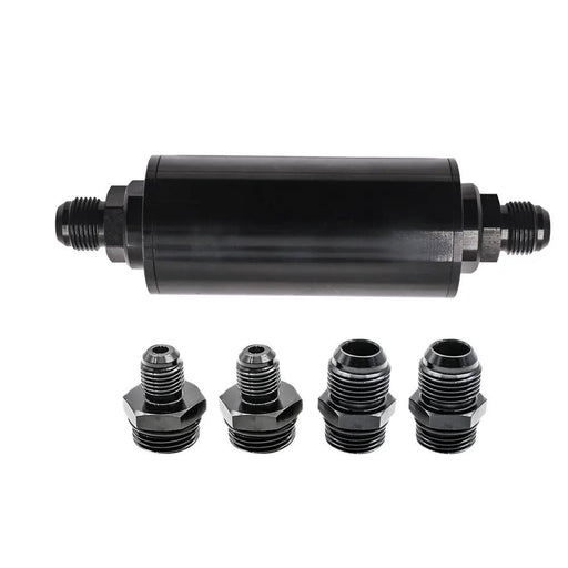 Car 50mm Inline Gas Fuel Filter High Flow 6AN 8AN 10AN Black by salelink.co.nz