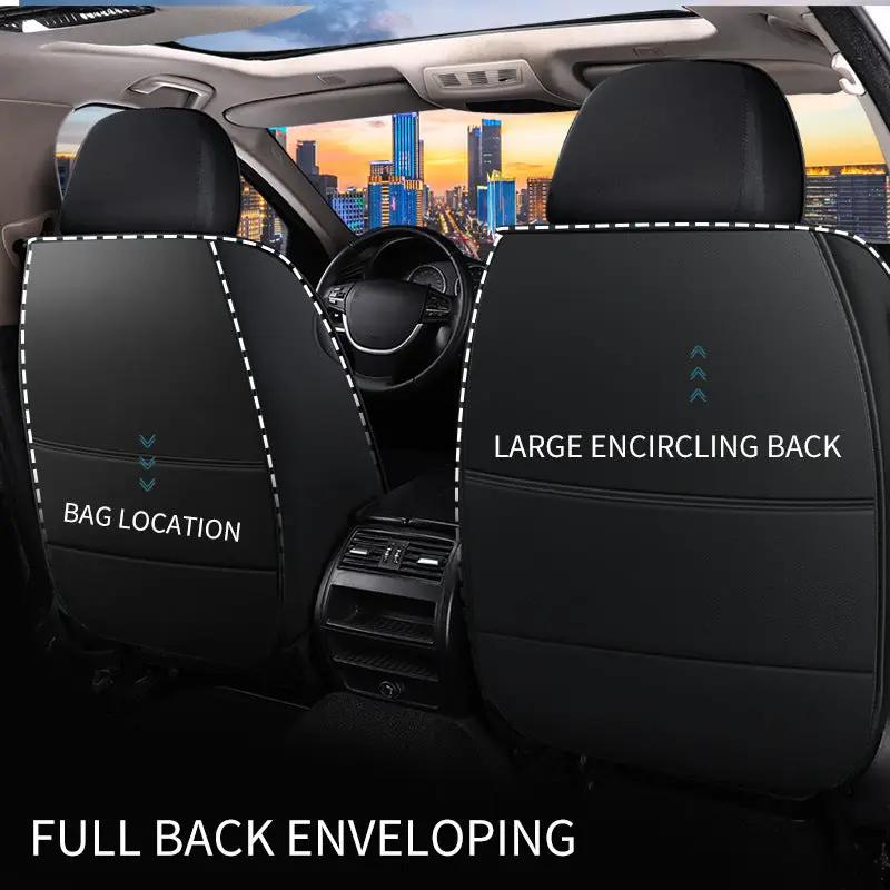 Car Seat Cover Faux Leather Cushion 5 Seater Full Set Front Rear Premium Quality by dealonline.co.nz