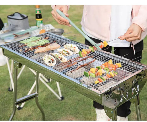 BBQ Stove Foldable Stainless Steel Charcoal BBQ Stove Grill by dealonline.co.nz
