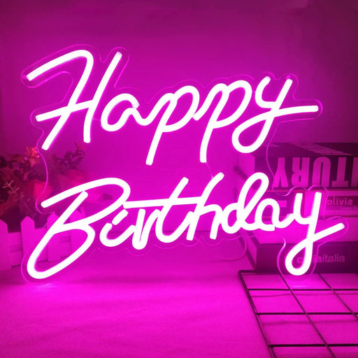 Neon Sign LED Tube Handmade Visual Bar Pub Club Wall Decor 'HAPPY BIRTHDAY' by dealonline.co.nz