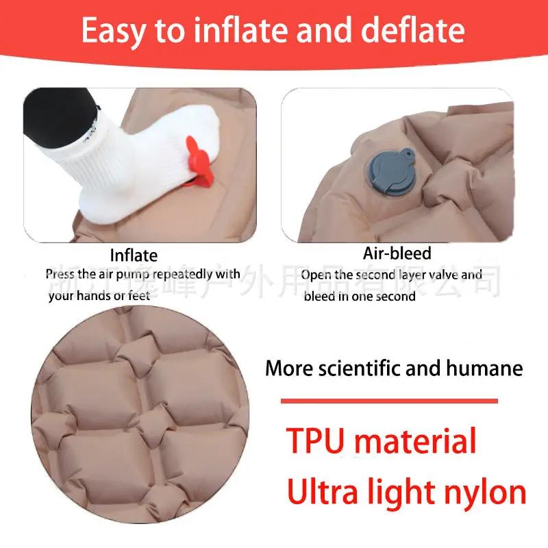 Ultralight 2 Person Inflatable Camping Sleeping Mat with Built-in Foot Pump and Pillow YFHY7016 by ECOTREK