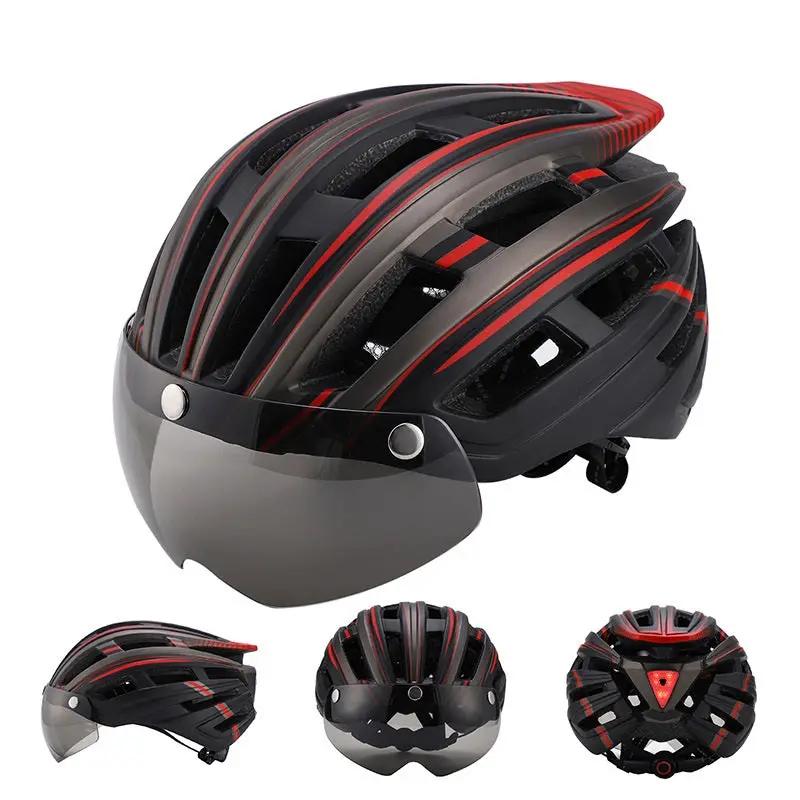 Ecotrek HT-22 Adult Bike Helmet – Lightweight Cycling Helmet with Magnetic Goggles & LED Tail Light HT43204 by ECOTREK