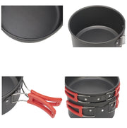 Ecotrek Portable Integrated Camp Cookware Set - Aluminium Carbide Cookset for Travel, Camping, Hiking, Picnic & BBQs HJ57507 by ECOTREK