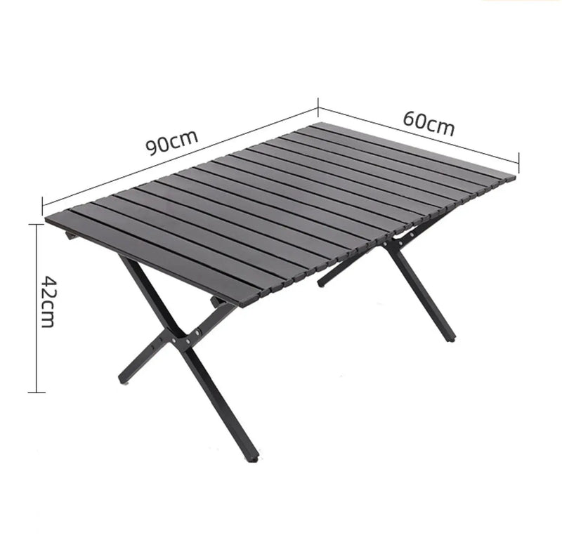 Ecotrek Outdoor Folding Picnic Table - Explorer Egg Roll Camping Table 90x60x42cm LFRD5046 by ECOTREK