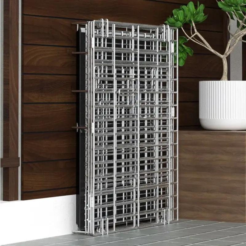 Chicken Coop 120CM Durable Collapsible Metal Cage Egg Tray with Wheels &amp; Cover by dealonline.co.nz