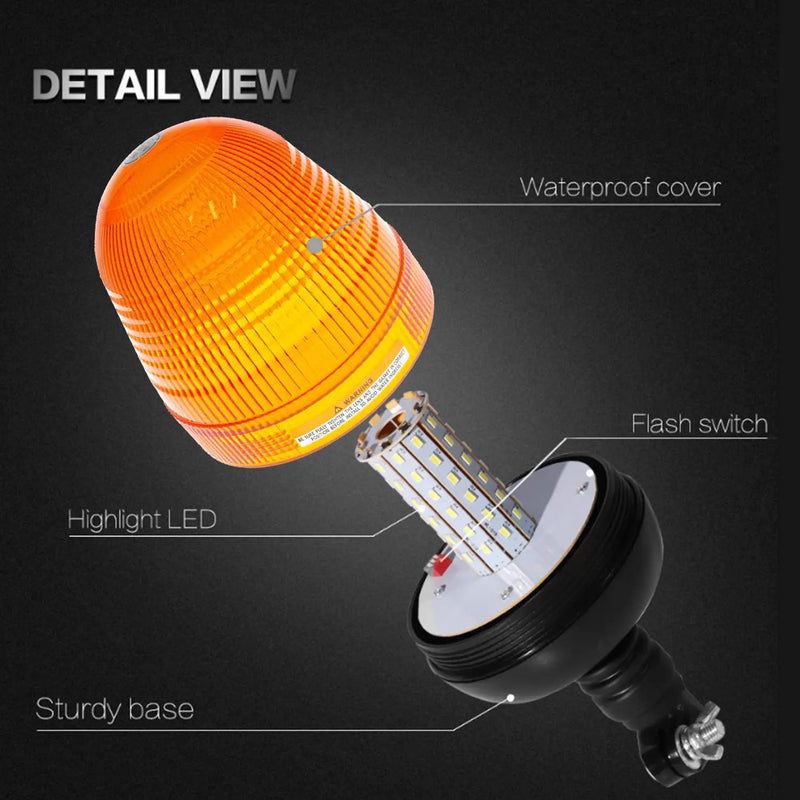 LED Emergency Flashing Amber Rotating Beacon Strobe Lights for Tractor 12v/24v by salelink.co.nz