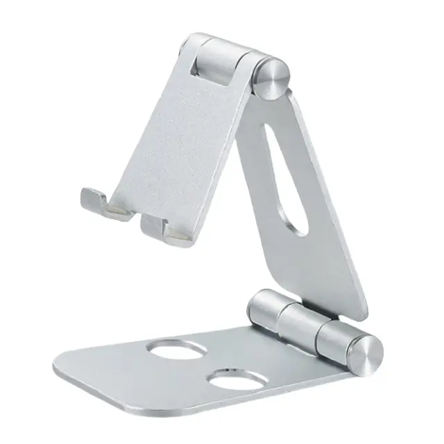 Universal Folding Aluminum Tablet Mount Holder Stand For Smartphones and Tablets Sliver by salelink.co.nz