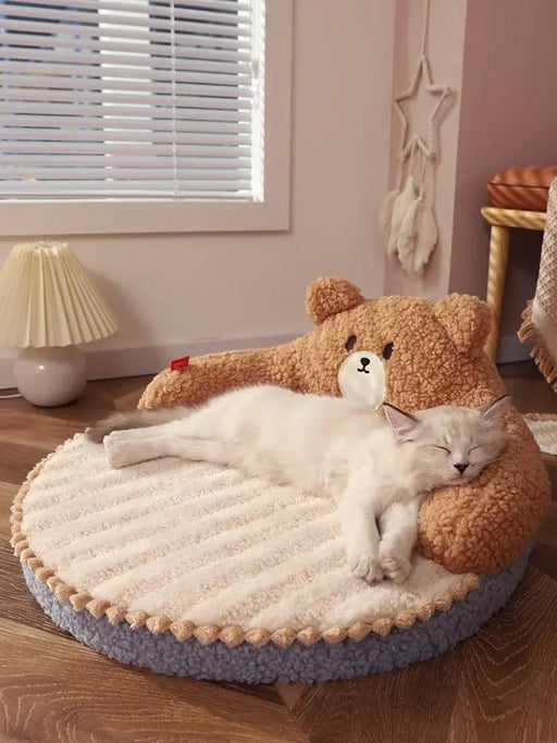 Bear Cuddler Cat Bed 52cm x 52cm x 22cm by dealonline.co.nz