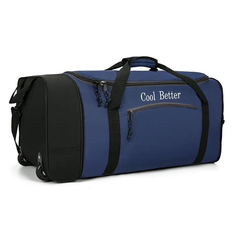 Ecotrek 55L Foldable Rolling Duffel Bag with 2 Wheels – Waterproof Oxford Weekender Travel Bag FL6121 by ECOTREK