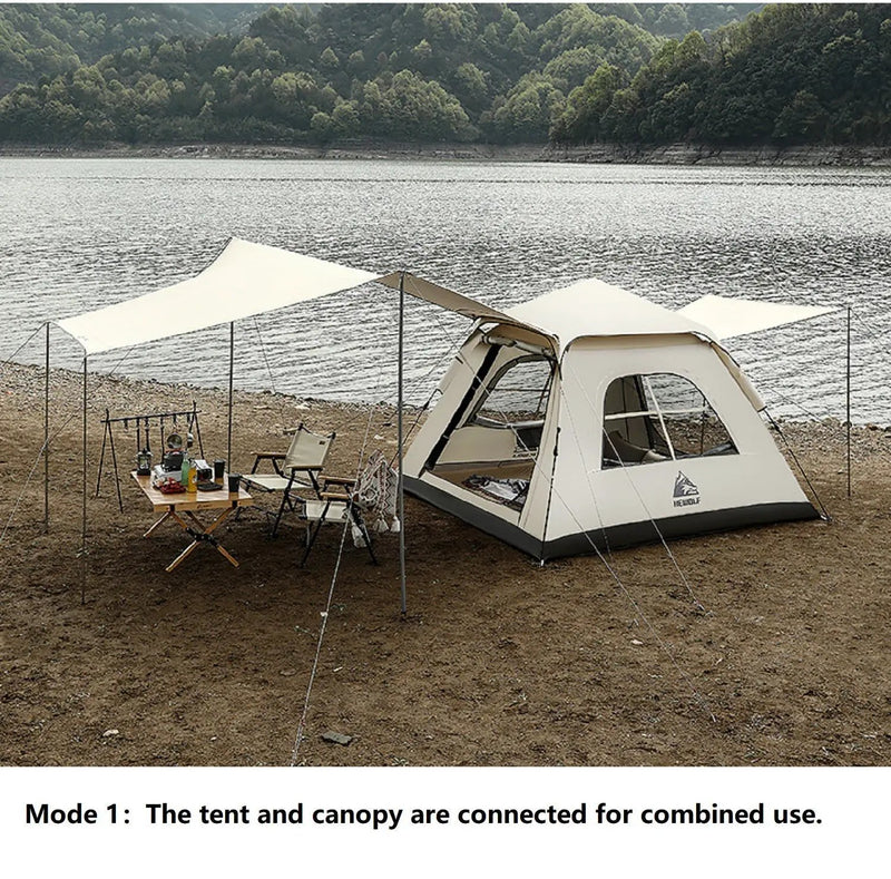 Portable Fully Automatic Waterproof Camping Tent with Canopy for All-Season DYLF97813 by ECOTREK