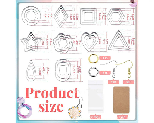 130 Piece DIY Clay Earring Cutter Polymer Clay Cutter Colourful Clay Earring Accessories Mould by Resin Art NZ