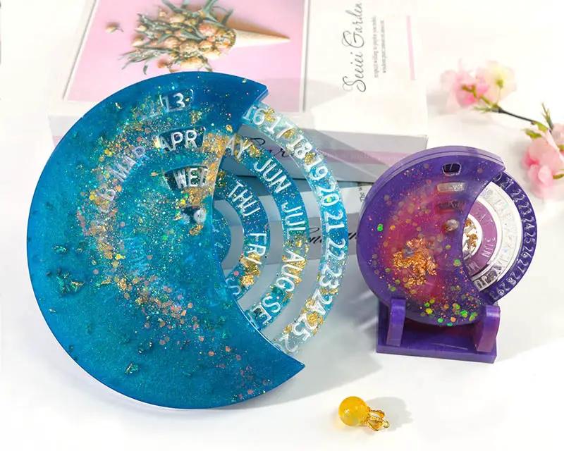 Moon Perpetual Calendar Resin Moulds for DIY Art Crafts, Home Wall Decoration (Calendar Resin Moulds Kit) by Resin Art NZ