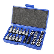 34X E Torx Socket Set Female Start Bit External Hex Torque Tool Garage Car 3/8" by salelink.co.nz