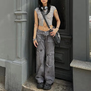Street Retro Low Rise Denim Cargo Pants by Mead's Supply & Equipment Outfitters limited