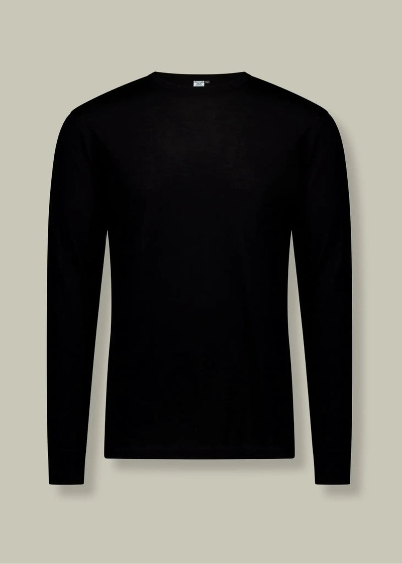 Men's Standard Long Sleeve - 100% Merino Wool, Black by Merino 365 NZ