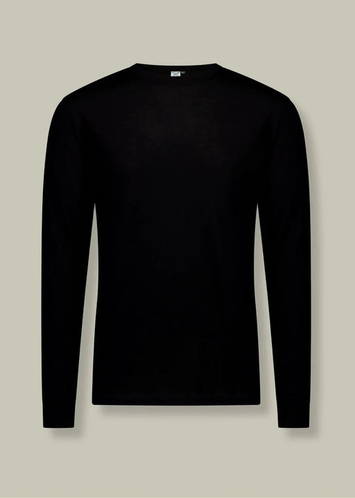 Men's Standard Long Sleeve - 100% Merino Wool, Black by Merino 365 NZ