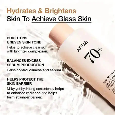 Anua Rice 70 + Ceramide Glow Milky Toner 250ml by Poppy Gifts