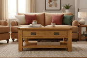 BroDeals Coffee Table Oak Coffee Table with One Drawers Oak Coffee Table with One Drawers