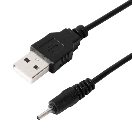 Charger Cable for Nokia Phone 2 mm / Barrel chargers (Black) 1m by 9eight5