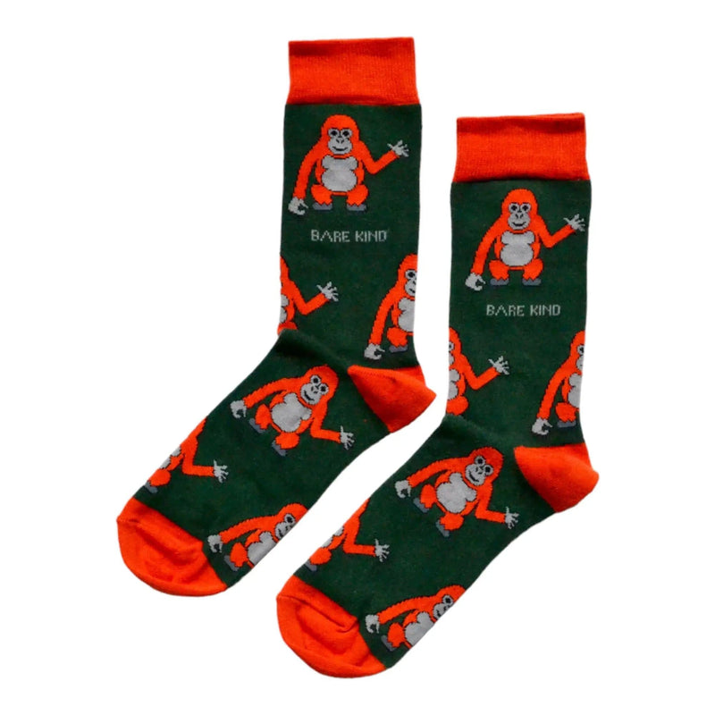 Barekind NZ Original Crew Cut Socks Save the Orangutans Bamboo Socks Save the Orangutans Bamboo Socks