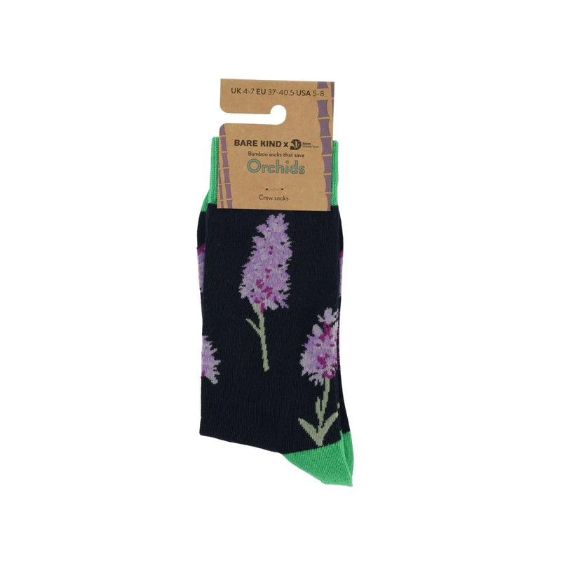 Save the Orchid Bamboo Socks by Barekind NZ