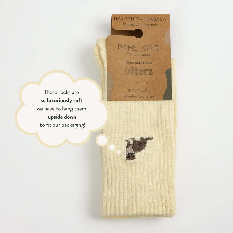 Save the Otter Ribbed Bamboo Socks by Barekind NZ