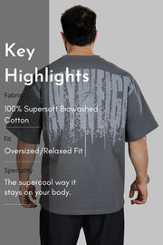 Heavyweight Oversized T-shirt Grey by Fuaark Nz