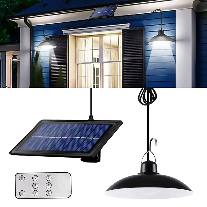 Solar Powered Hanging Pendant Light Garden Outdoor Patio Shed LED Lamp Lighting by salelink.co.nz