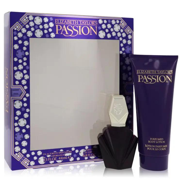 Passion Gift Set - 1.5 oz Eau De Toilette Spray + 6.8 oz Body Lotion by Elizabeth Taylor -- by Brands HD