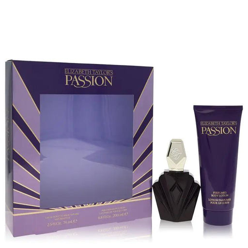 Passion Gift Set - 2.5 oz Eau De Toilette Spray + 6.8 oz Body Lotion by Elizabeth Taylor -- by Brands HD
