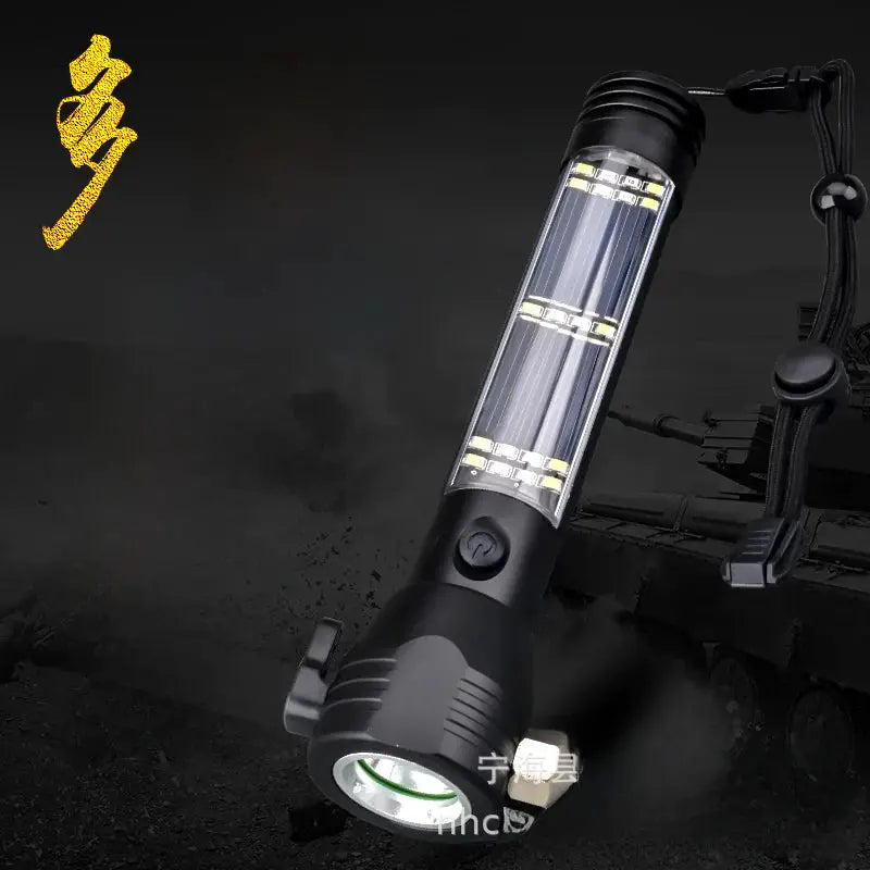 Solar USB Rechargeable LED Flashlight - High-Intensity Outdoor Light with Dual Charging by Mead's Supply & Equipment Outfitters limited