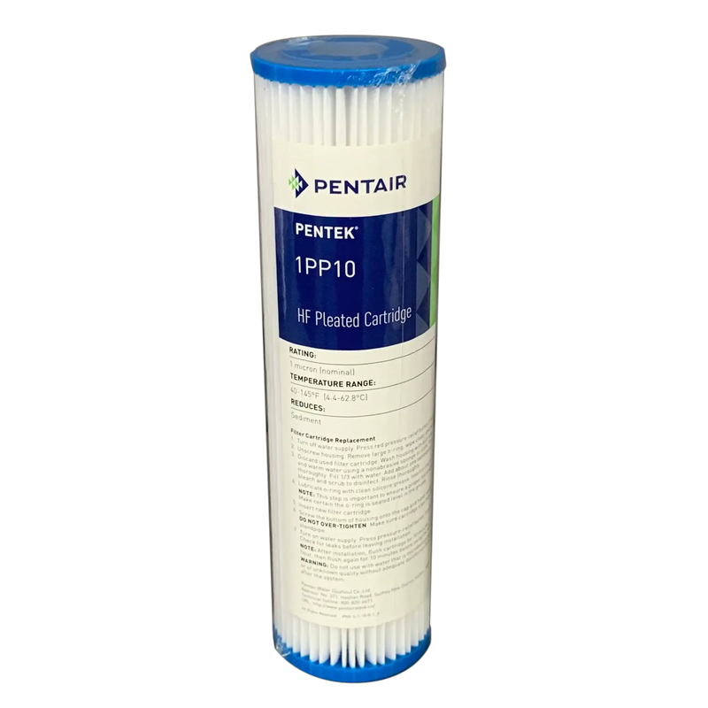 Pentair HF Series Pleated Sediment Filter - Washable, 10" or 20" x 2.5", 1-50 Micron NZ by Filtration Station NZ
