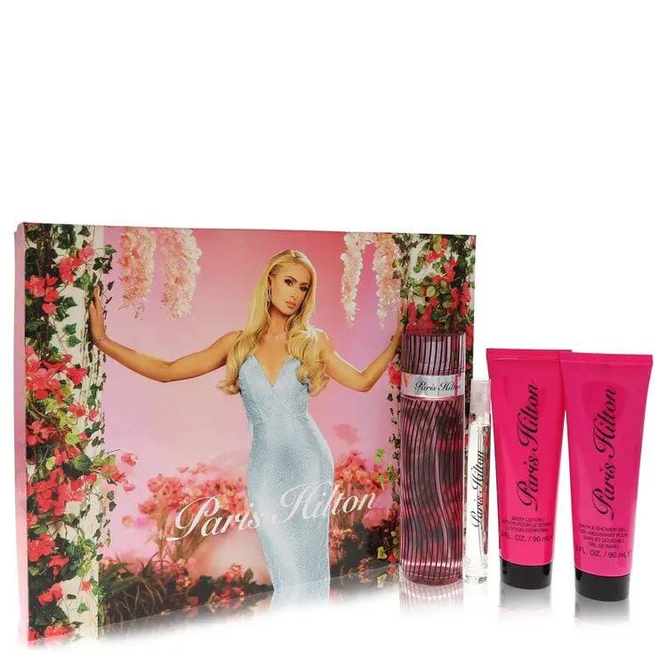 Brands HD Gift Set - 3.4 oz Eau De Parfum Spray + 3 oz Body Lotion + 3 oz Shower Gel + .34 oz Mini EDP Spray Paris Hilton Gift Set - 3.4 oz Eau De Parfum Spray + 3 oz Body Lotion + 3 oz Shower Gel + .34 oz  Mini EDP Spray by Paris Hilton -- Paris Hilton Gift Set - 3.4 oz Eau De Parfum Spray + 3 oz Body Lotion + 3 oz Shower Gel + .34 oz  Mini EDP Spray by Paris Hilton --